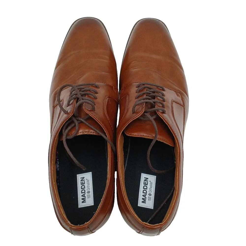 Steve Madden Ortholite men's brown‎ lace‑up oxford dress shoes Size 13